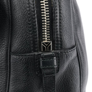 Yves Saint Laurent 220177 Black Pebbled Leather Bow Tote Bag