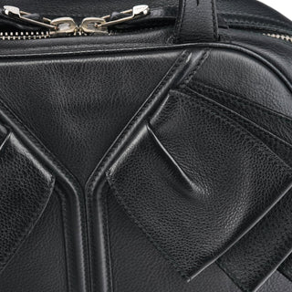 Yves Saint Laurent 220177 Black Pebbled Leather Bow Tote Bag