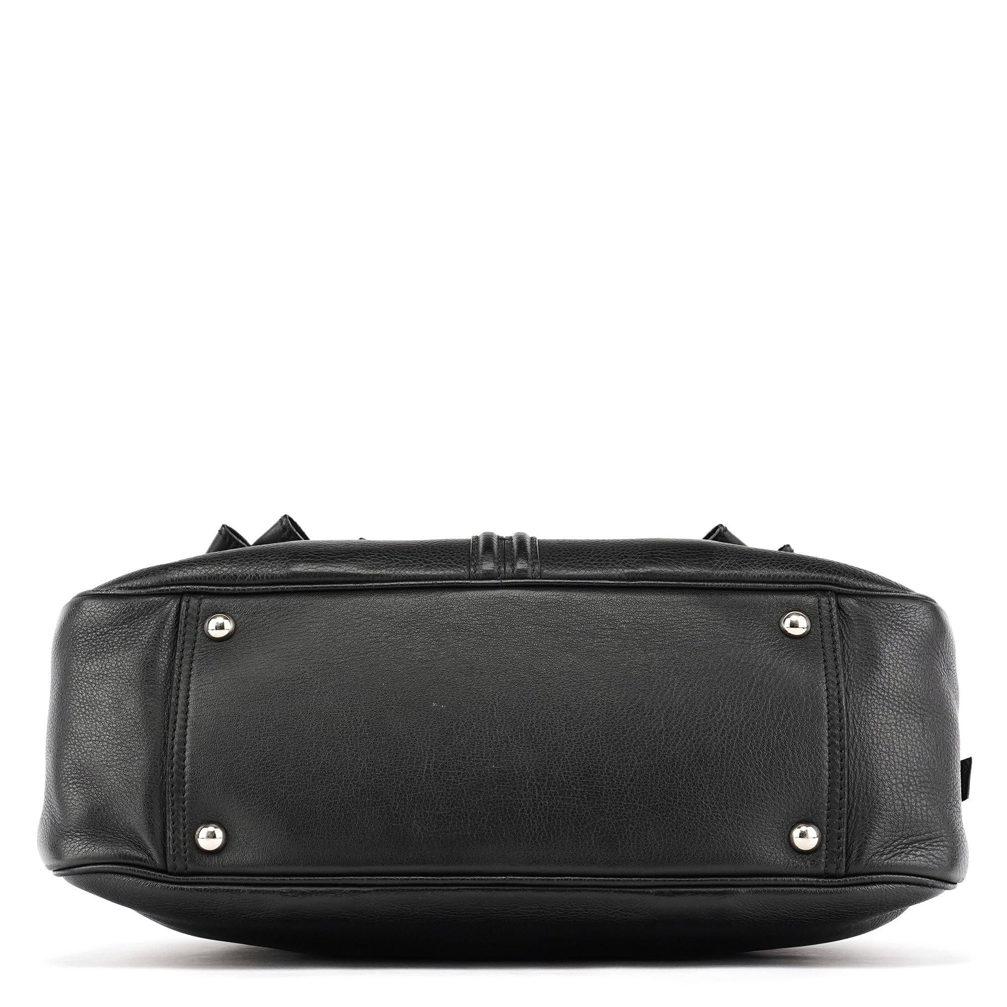 Yves Saint Laurent 220177 Sac cabas à nœud en cuir grainé noir