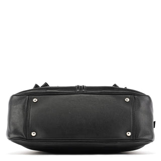 Yves Saint Laurent 220177 Black Pebbled Leather Bow Tote Bag