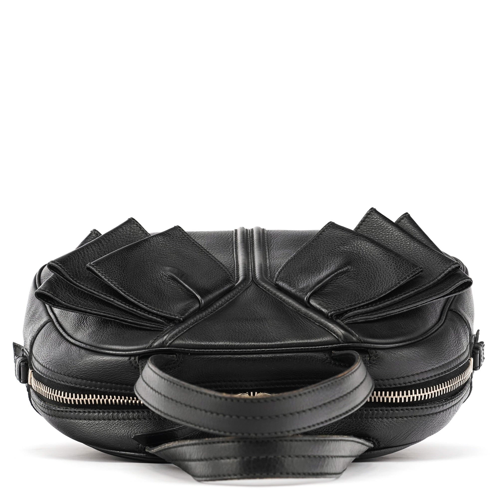 Yves Saint Laurent 220177 Sac cabas à nœud en cuir grainé noir