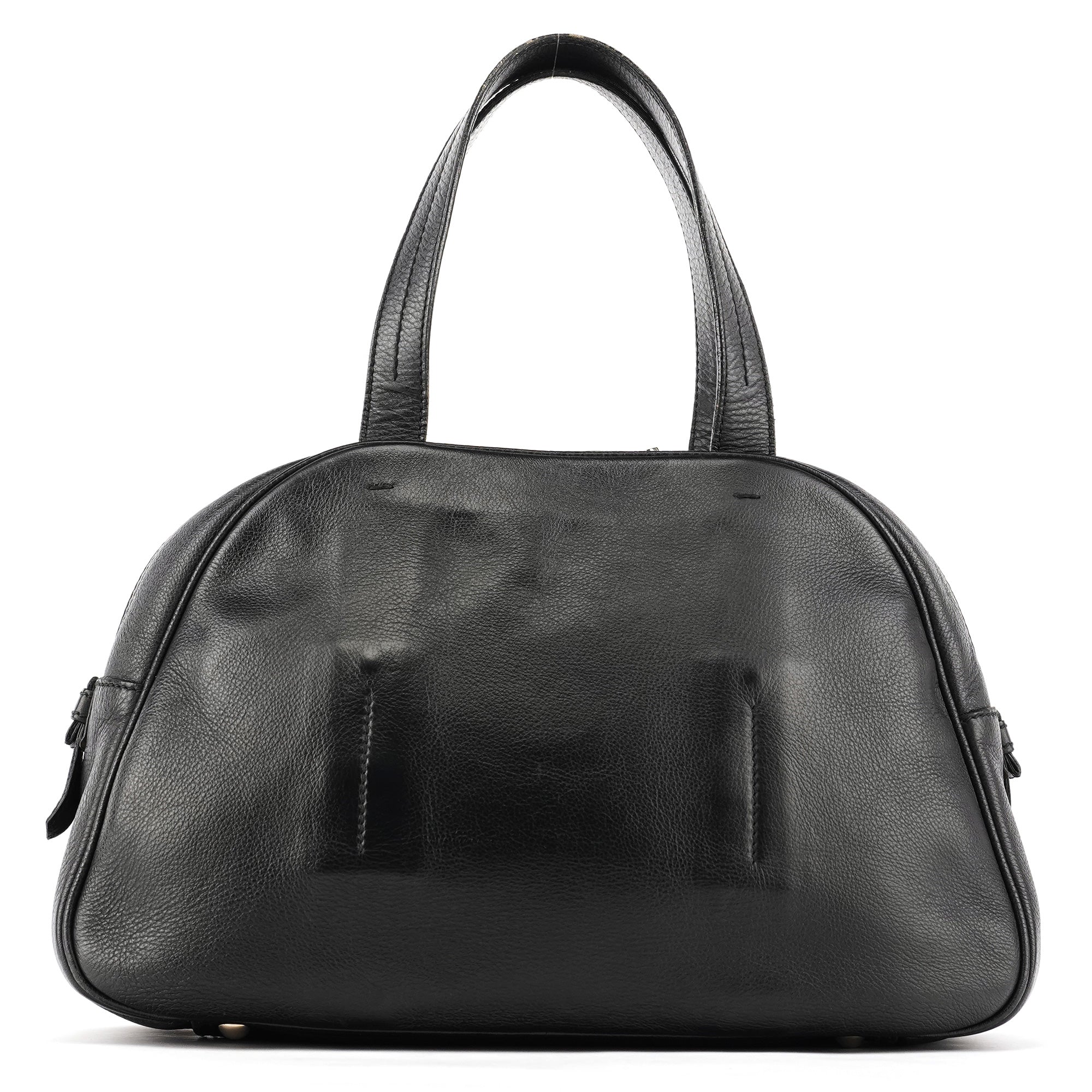 Yves Saint Laurent 220177 Sac cabas à nœud en cuir grainé noir
