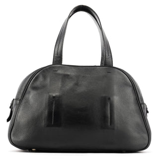 Yves Saint Laurent 220177 Black Pebbled Leather Bow Tote Bag