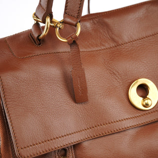 Yves Saint Laurent 229563 Brown Leather Muse Two 2-Way Bag