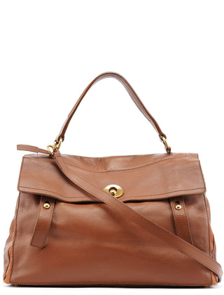 Yves Saint Laurent 229563 Brown Leather Muse Two 2-Way Bag