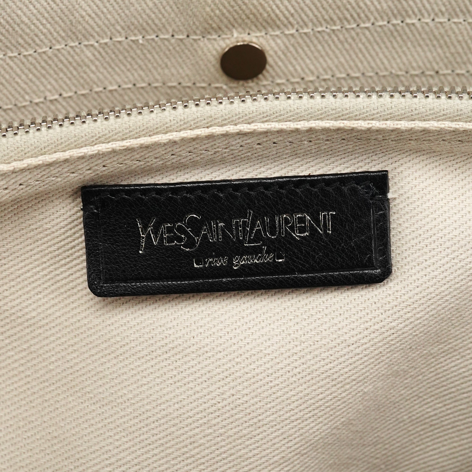 Yves Saint Laurent 229680 Black Beige Leather Muse Two Bag