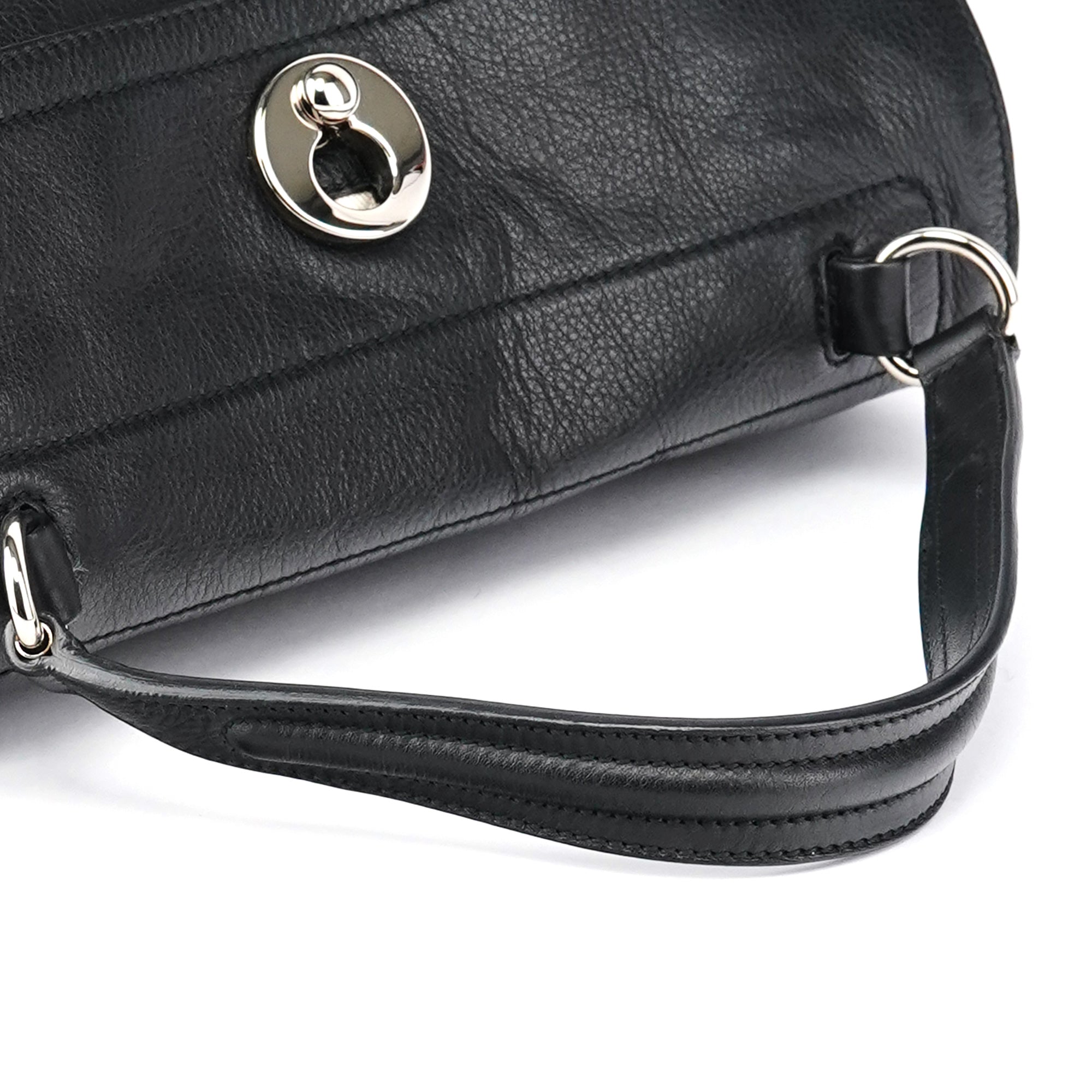 Yves Saint Laurent 229680 Black Beige Leather Muse Two Bag