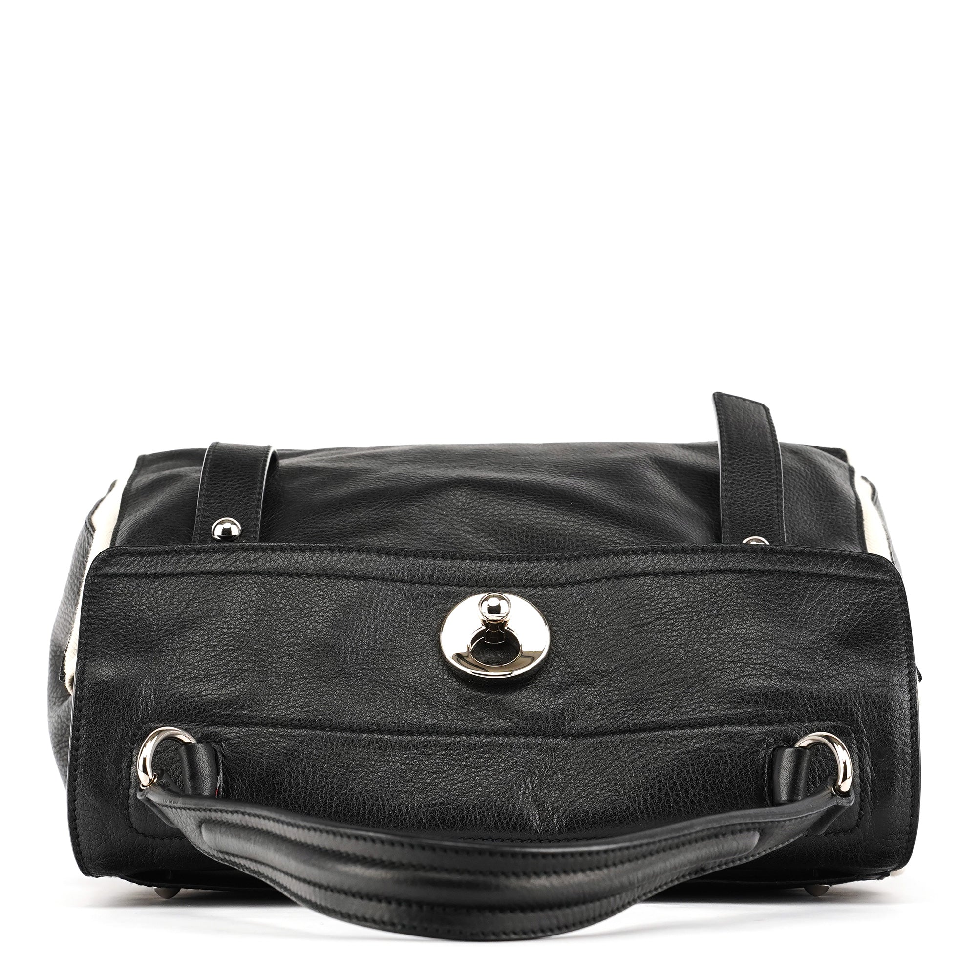 Yves Saint Laurent 229680 Black Beige Leather Muse Two Bag