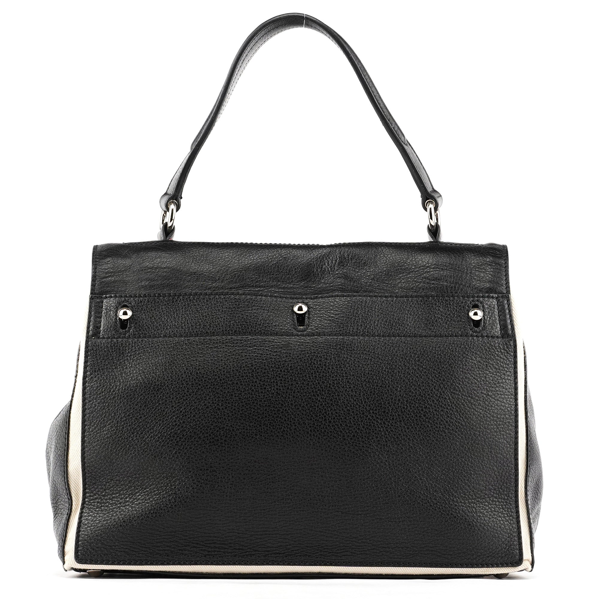 Yves Saint Laurent 229680 Black Beige Leather Muse Two Bag