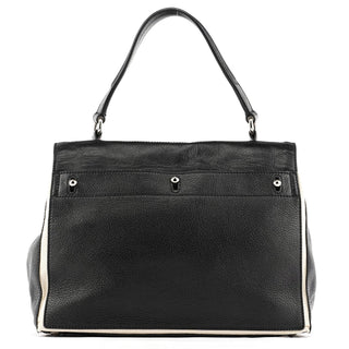 Yves Saint Laurent 229680 Black Beige Leather Muse Two Bag