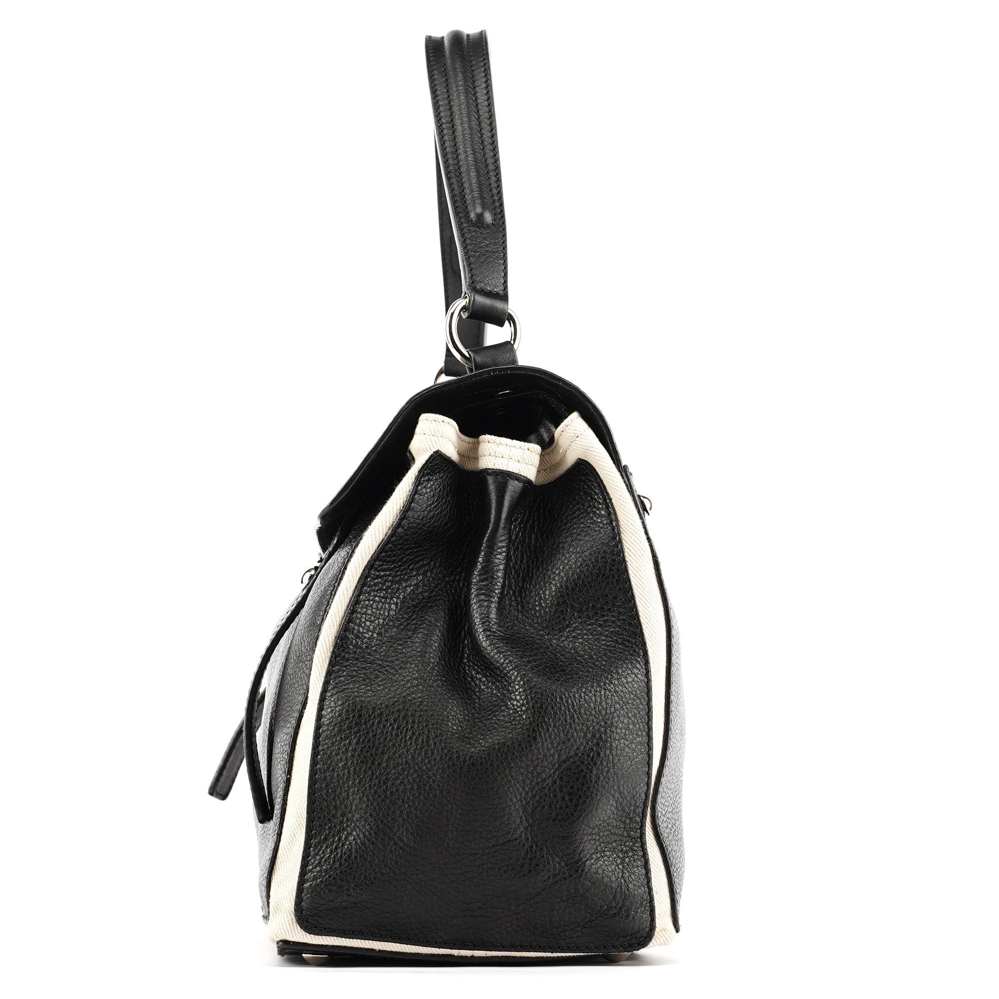 Yves Saint Laurent 229680 Black Beige Leather Muse Two Bag