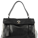 Yves Saint Laurent 229680 Black Beige Leather Muse Two Bag