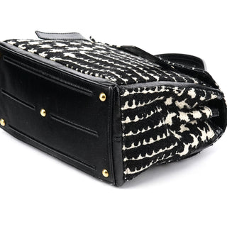 Yves Saint Laurent 229680 Black White Wool Tweed Muse Two Bag