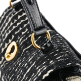 Yves Saint Laurent 229680 Black White Wool Tweed Muse Two Bag