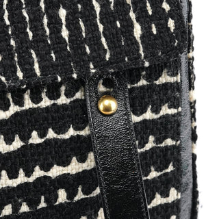 Yves Saint Laurent 229680 Black White Wool Tweed Muse Two Bag