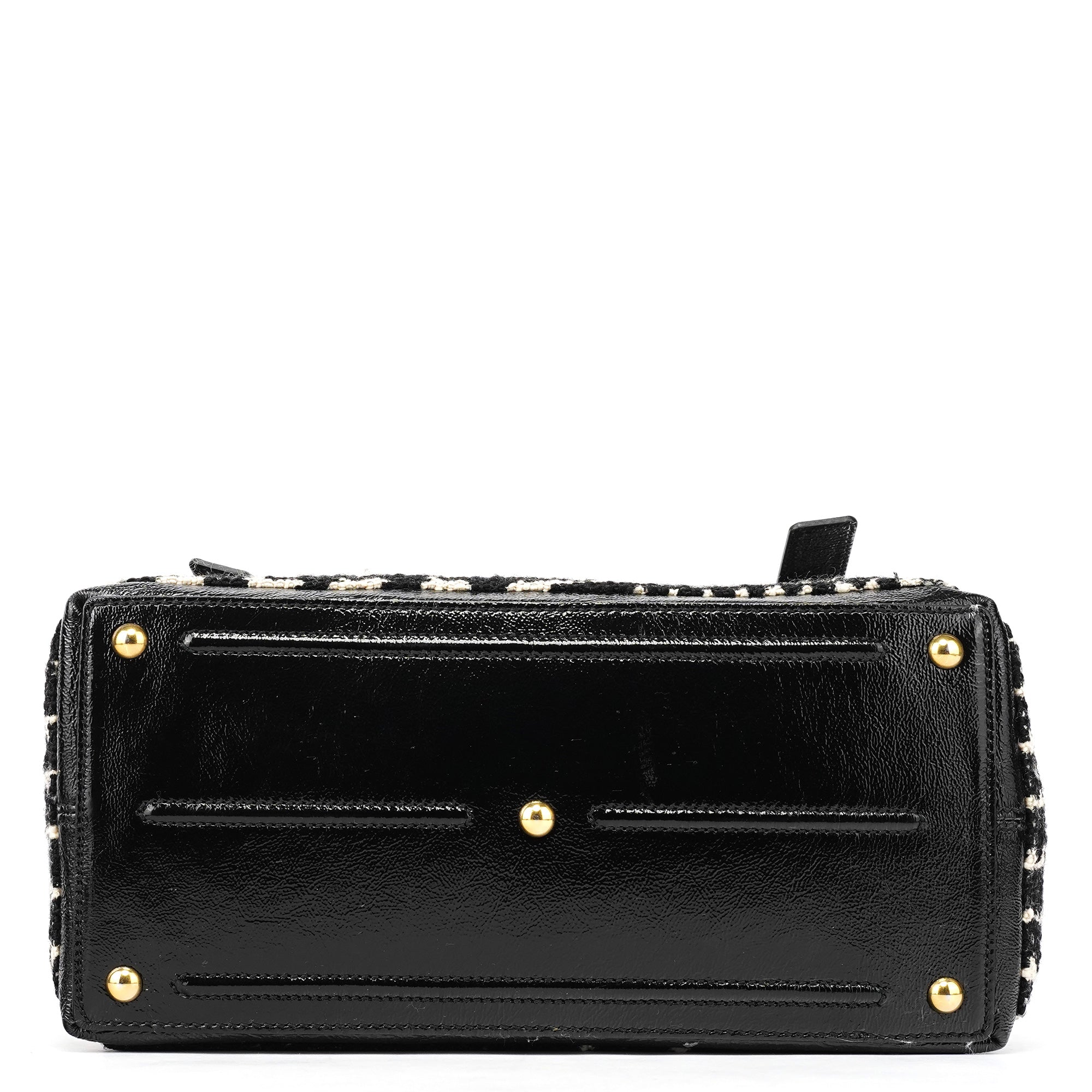 Yves Saint Laurent 229680 Black White Wool Tweed Muse Two Bag