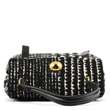 Yves Saint Laurent 229680 Black White Wool Tweed Muse Two Bag