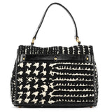 Yves Saint Laurent 229680 Black White Wool Tweed Muse Two Bag