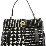 Yves Saint Laurent 229680 Black White Wool Tweed Muse Two Bag