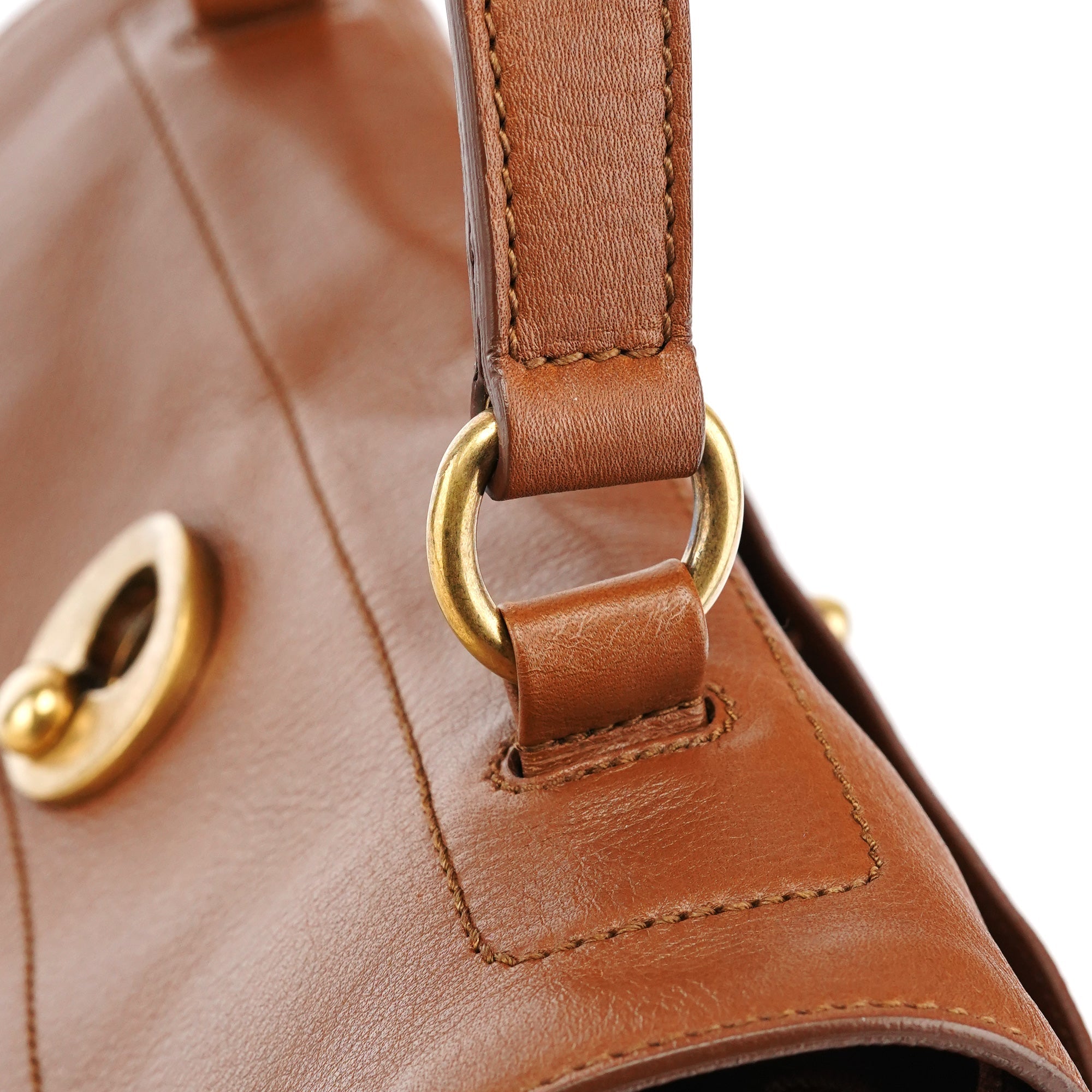 Yves Saint Laurent 229680 Sac Muse Two en cuir marron