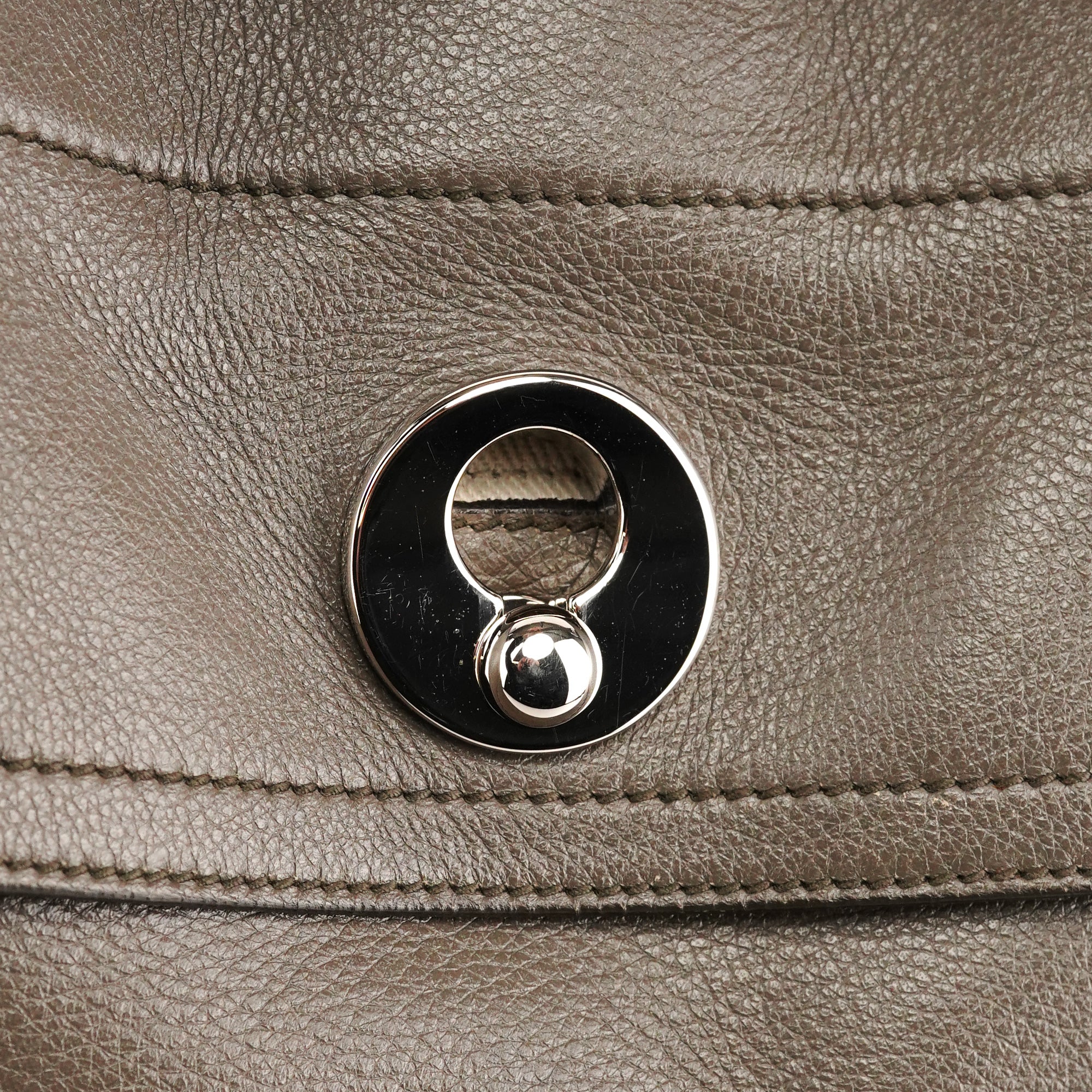 Yves Saint Laurent 229680 Grey Ivory Leather Muse Two Bag