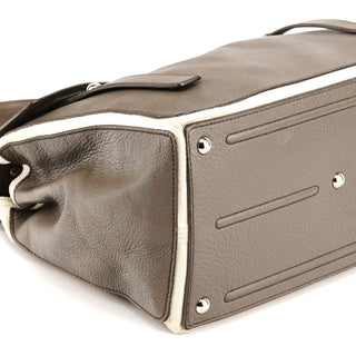Yves Saint Laurent 229680 Grey Ivory Leather Muse Two Bag