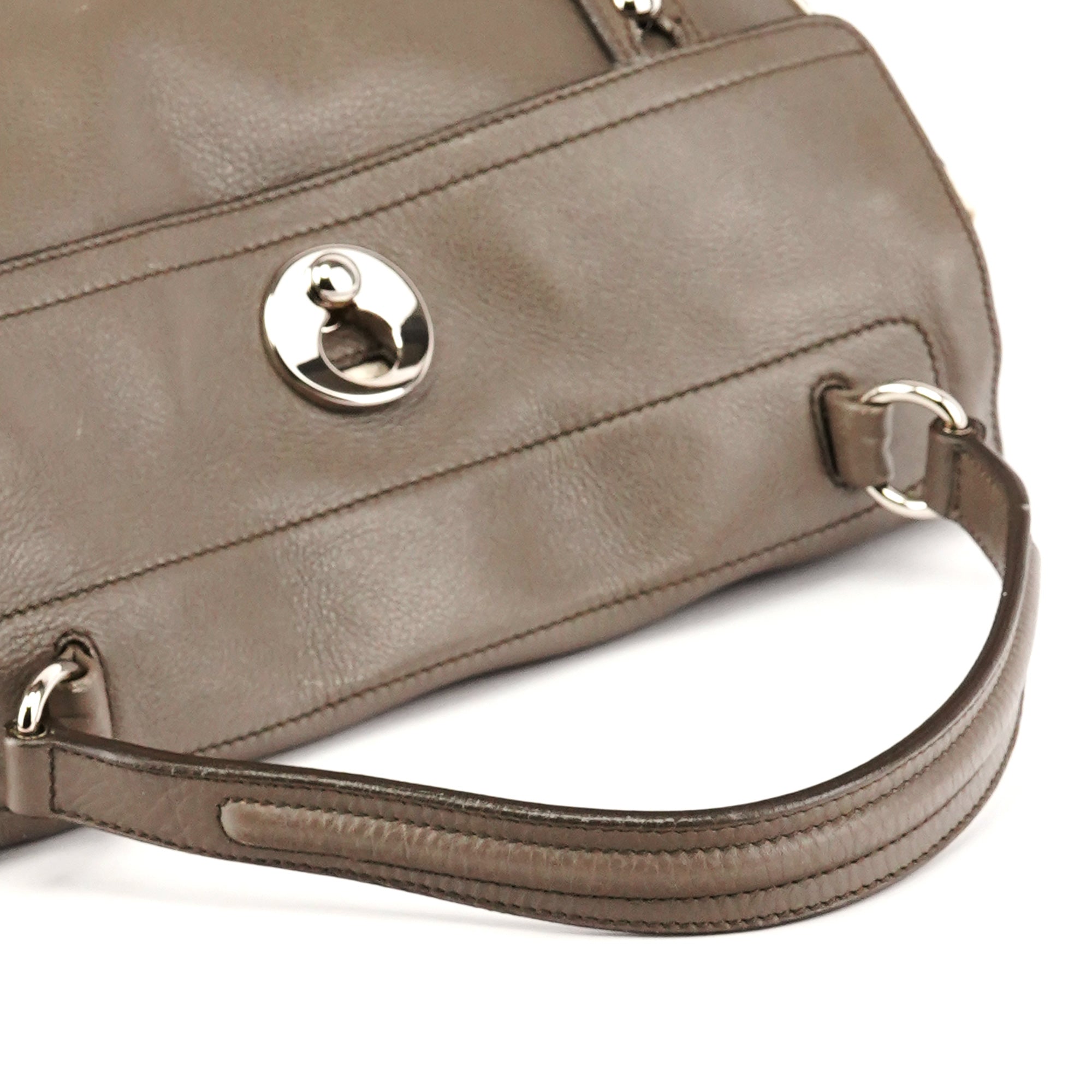 Yves Saint Laurent 229680 Grey Ivory Leather Muse Two Bag