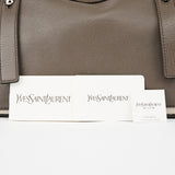 Yves Saint Laurent 229680 Grey Ivory Leather Muse Two Bag