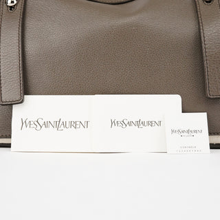 Yves Saint Laurent 229680 Grey Ivory Leather Muse Two Bag