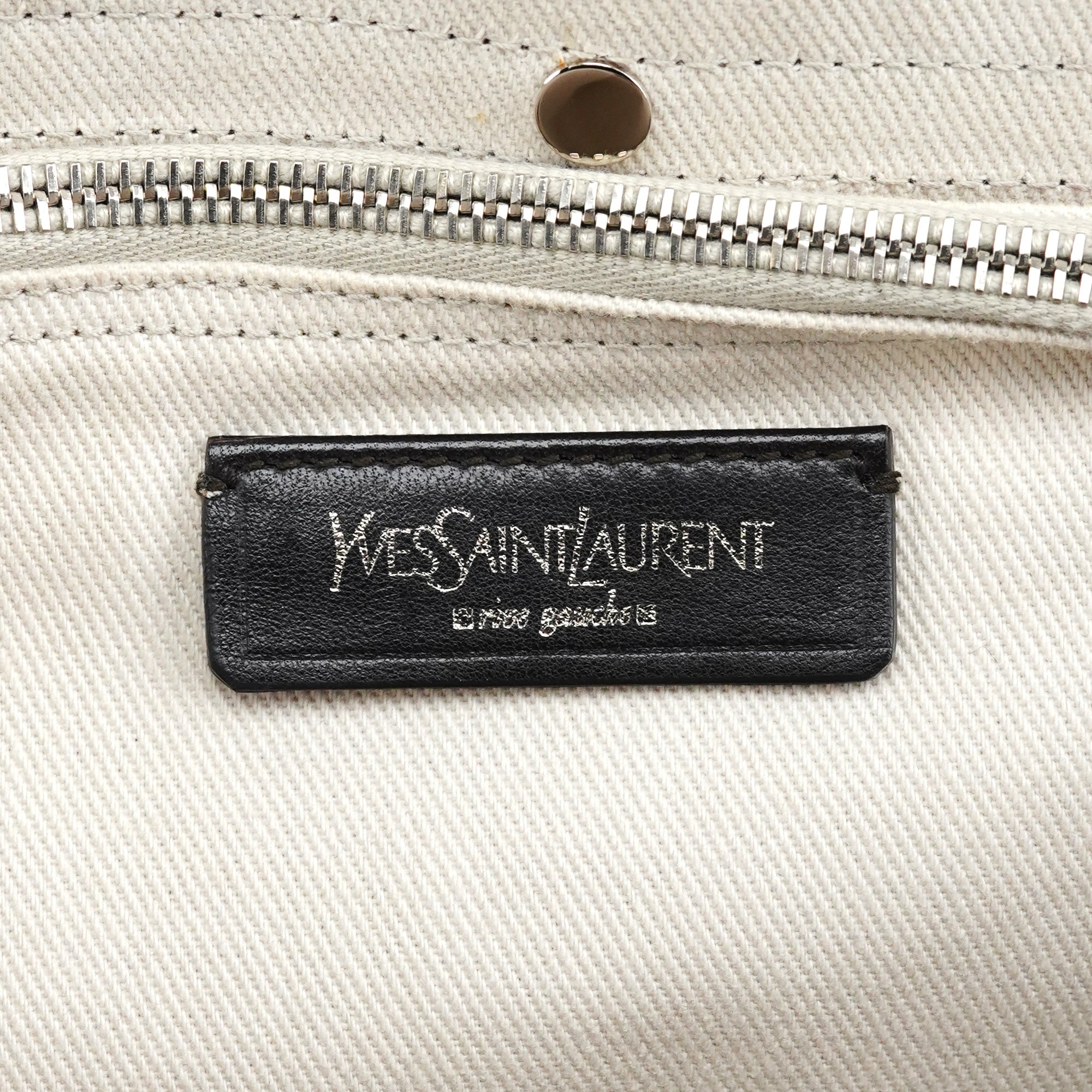 Yves Saint Laurent 229680 Grey Ivory Leather Muse Two Bag