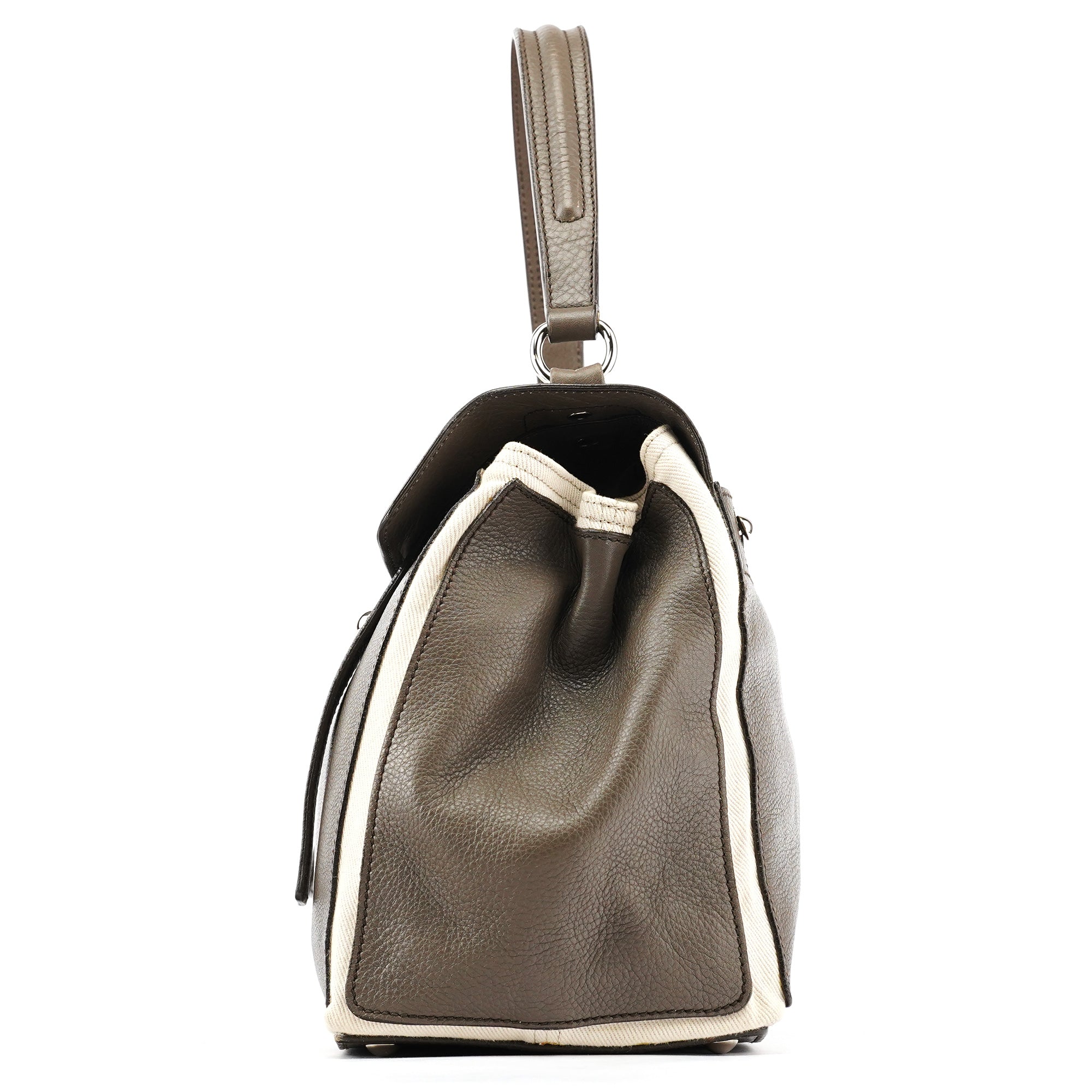 Yves Saint Laurent 229680 Grey Ivory Leather Muse Two Bag