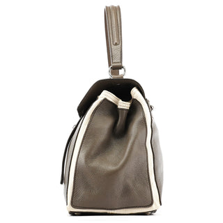 Yves Saint Laurent 229680 Grey Ivory Leather Muse Two Bag