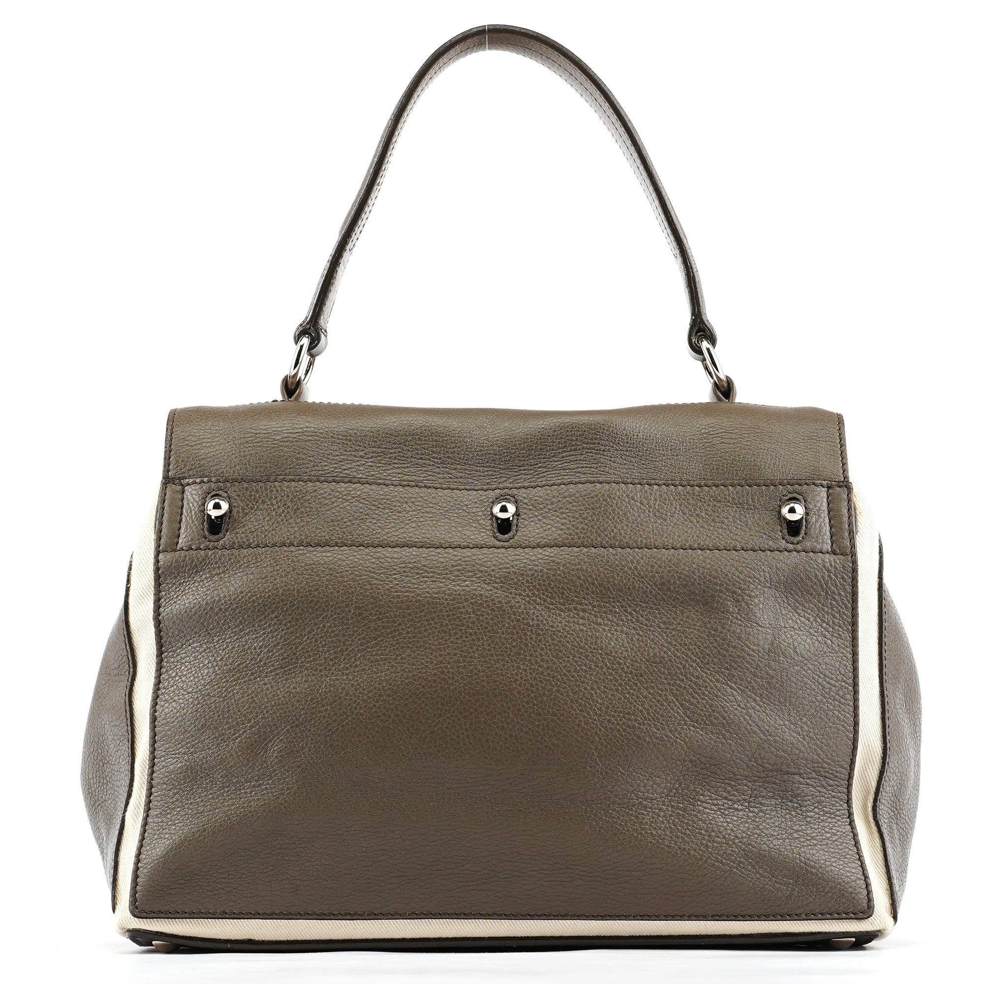 Yves Saint Laurent 229680 Grey Ivory Leather Muse Two Bag