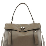 Yves Saint Laurent 229680 Grey Ivory Leather Muse Two Bag