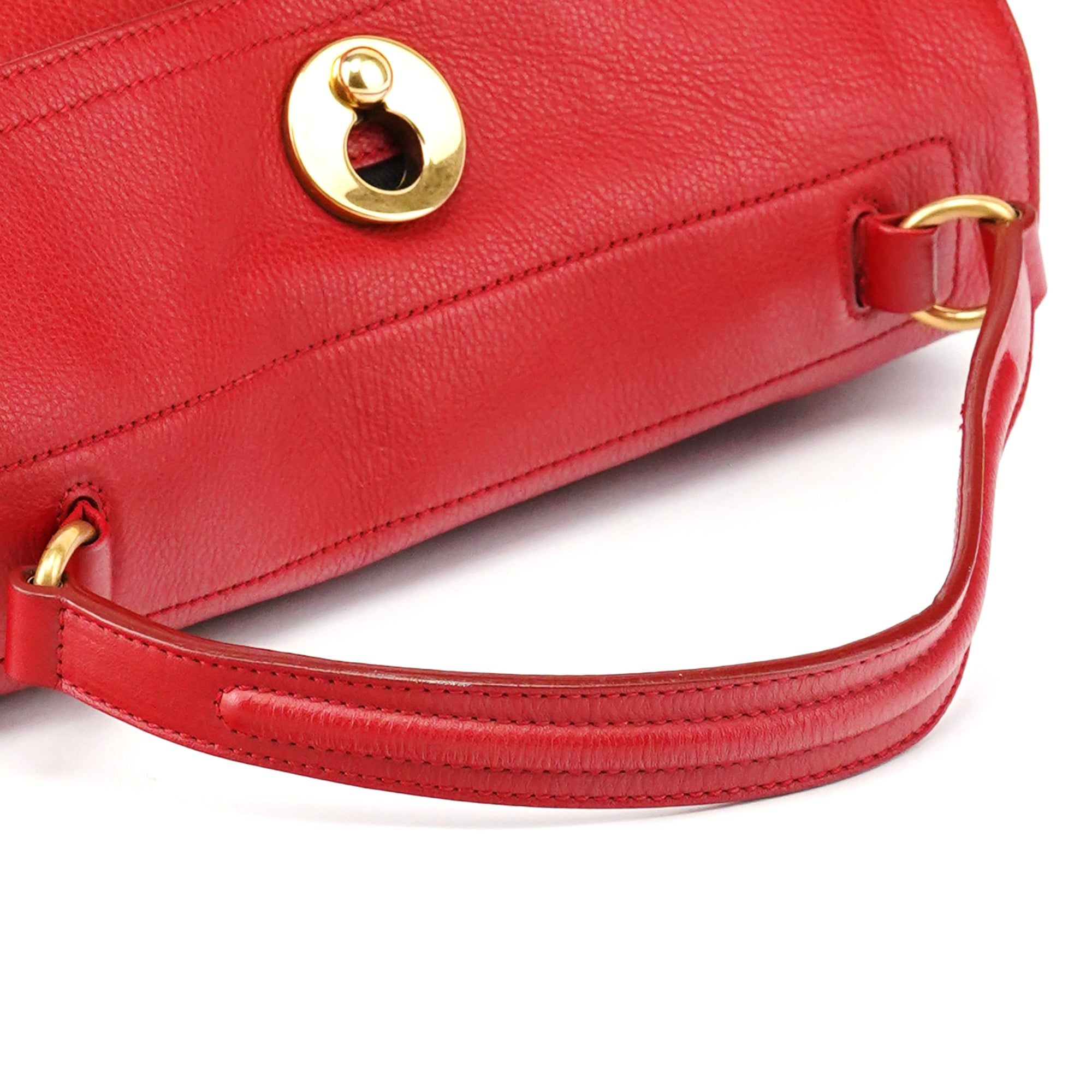 Yves Saint Laurent 229680 Red Leather Muse Two Bag