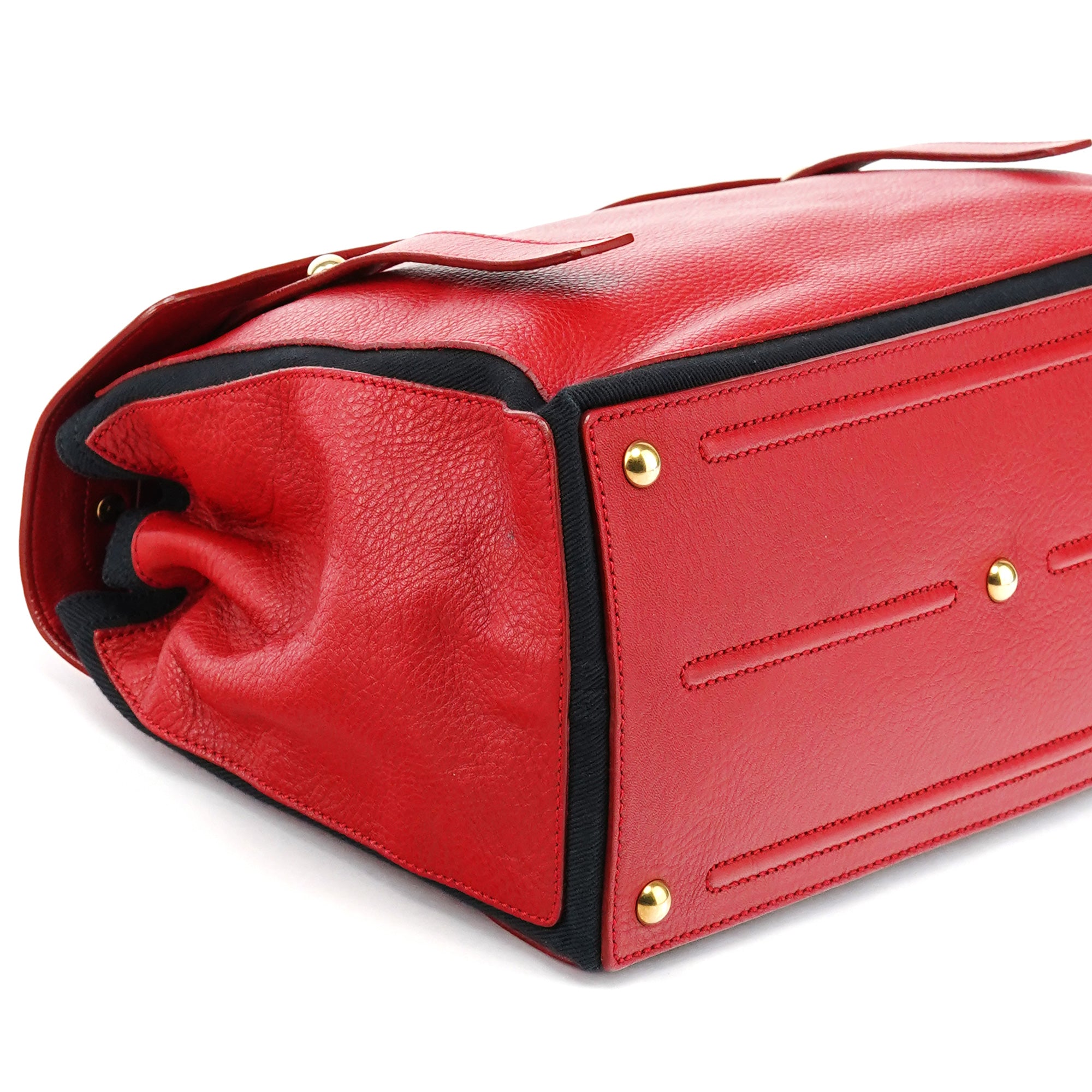 Yves Saint Laurent 229680 Red Leather Muse Two Bag