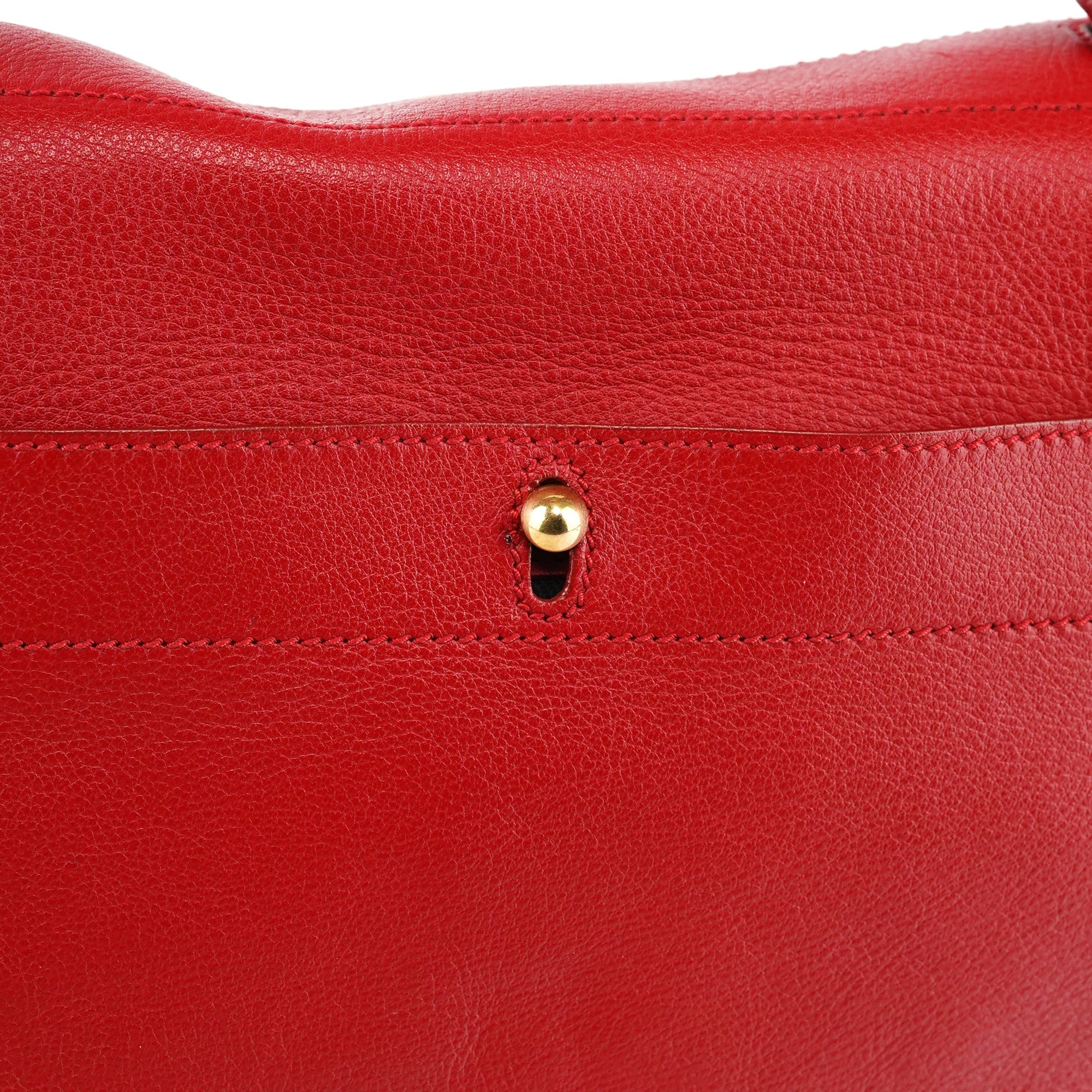 Yves Saint Laurent 229680 Red Leather Muse Two Bag