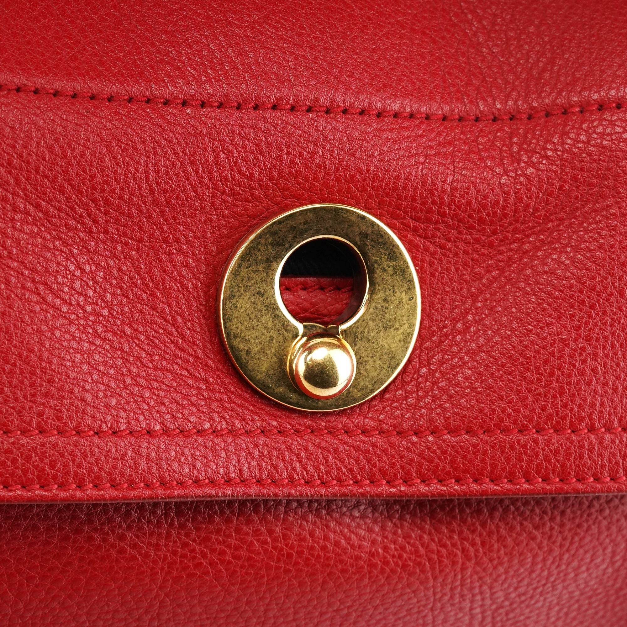 Yves Saint Laurent 229680 Red Leather Muse Two Bag