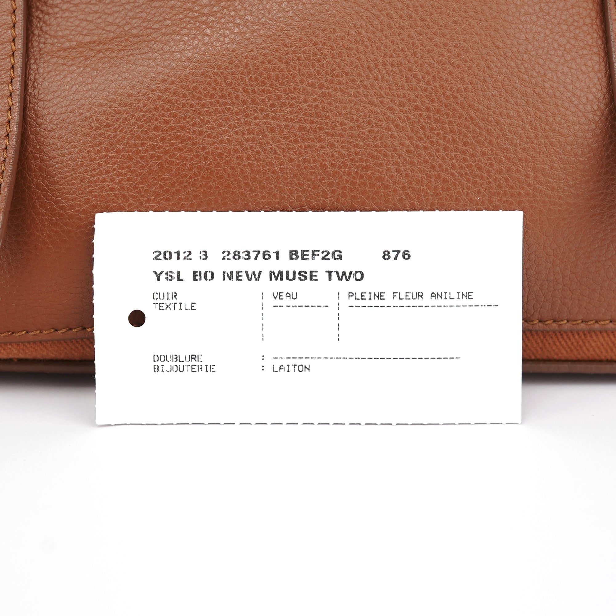 Yves Saint Laurent 238761 Light Brown Leather Muse Two 2-Way Bag
