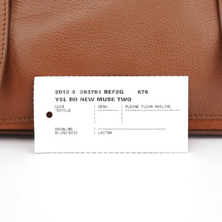 Yves Saint Laurent 238761 Light Brown Leather Muse Two 2-Way Bag