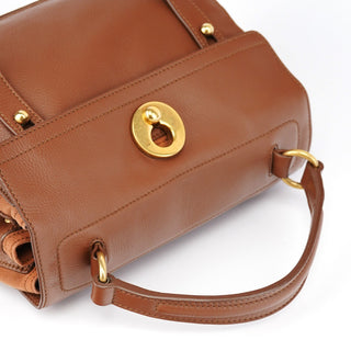 Yves Saint Laurent 238761 Light Brown Leather Muse Two 2-Way Bag