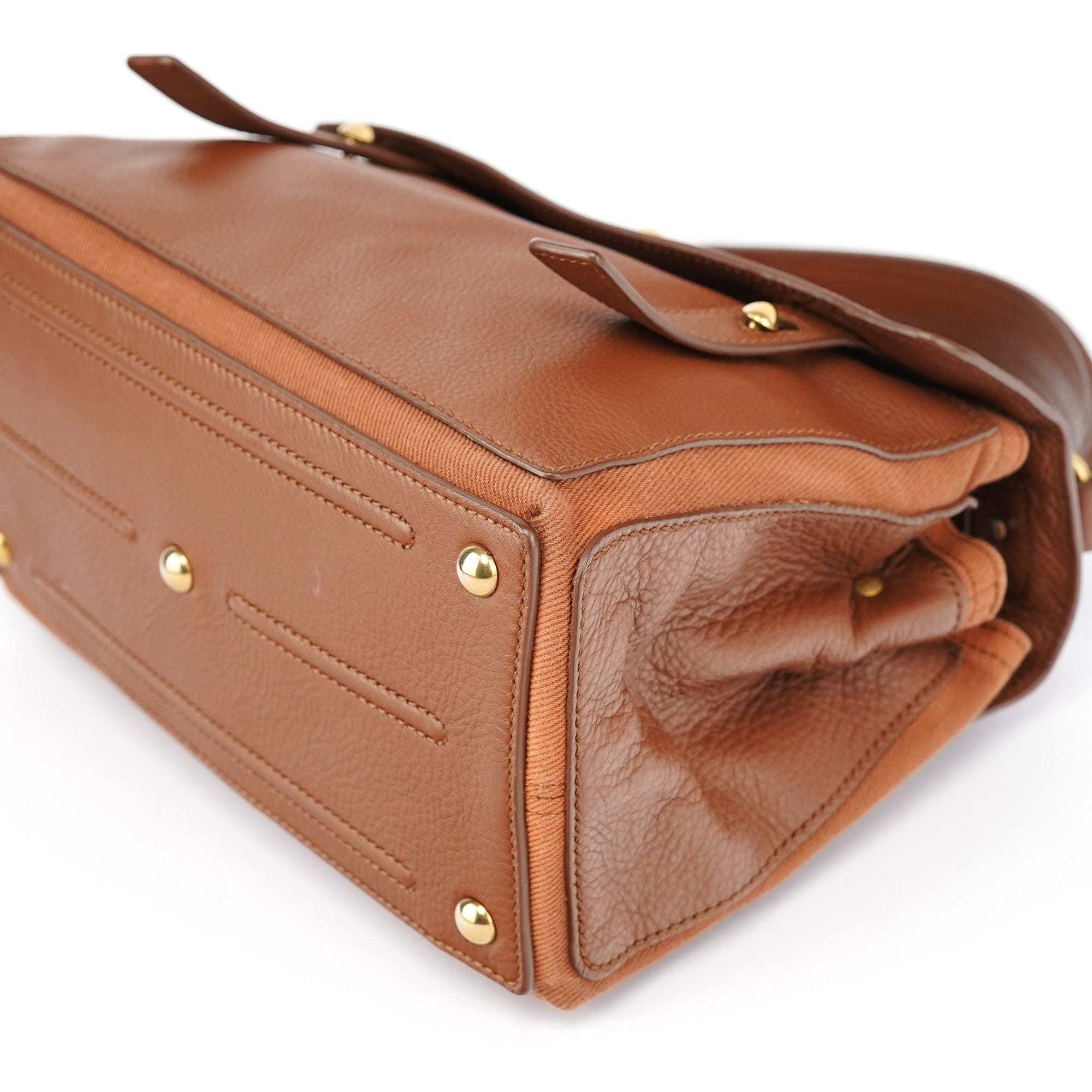 Yves Saint Laurent 238761 Light Brown Leather Muse Two 2-Way Bag