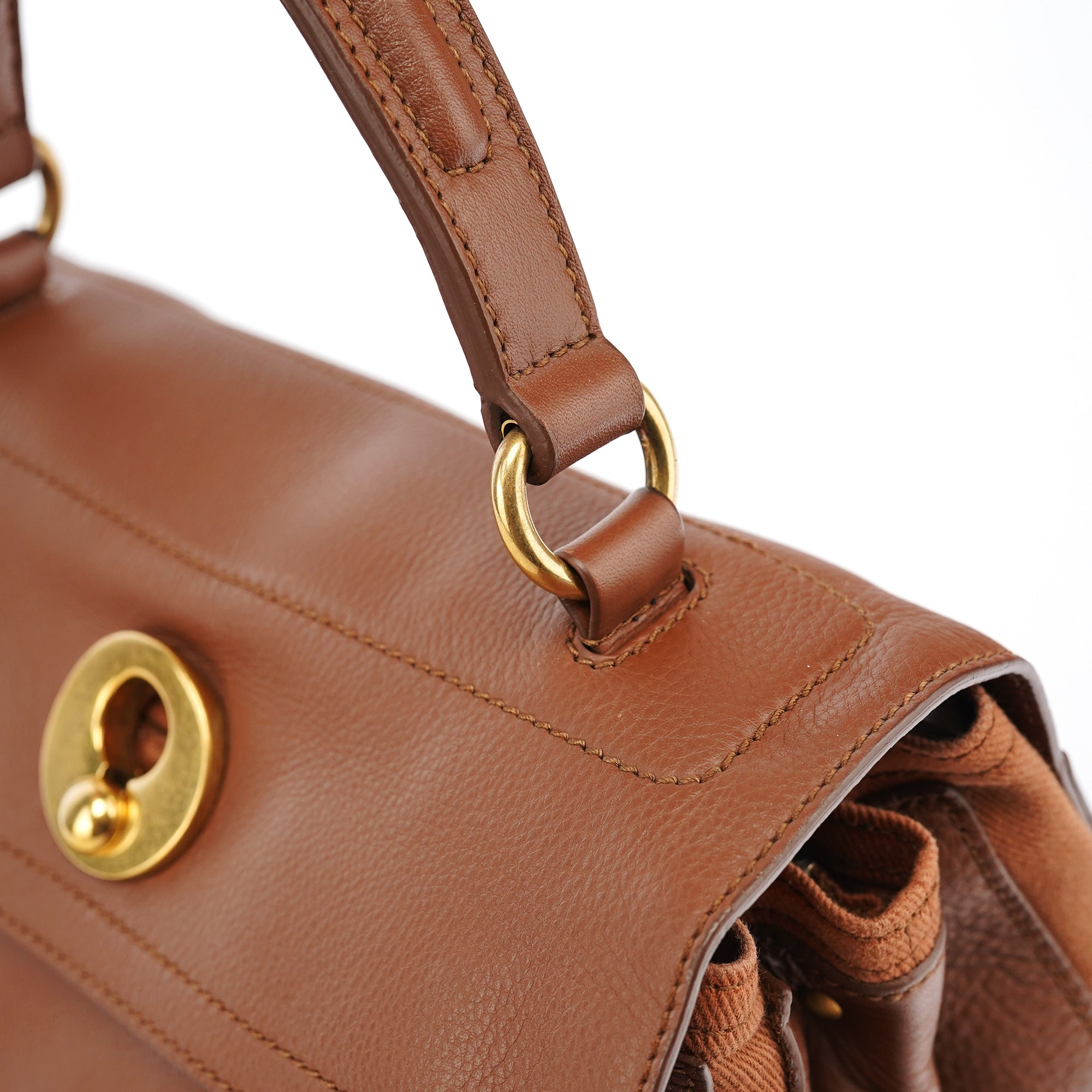 Yves Saint Laurent 238761 Light Brown Leather Muse Two 2-Way Bag