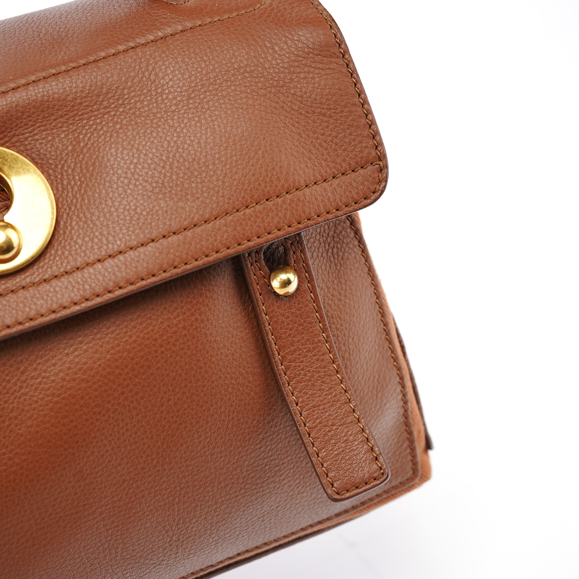 Yves Saint Laurent 238761 Light Brown Leather Muse Two 2-Way Bag