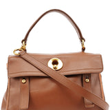 Yves Saint Laurent 238761 Light Brown Leather Muse Two 2-Way Bag