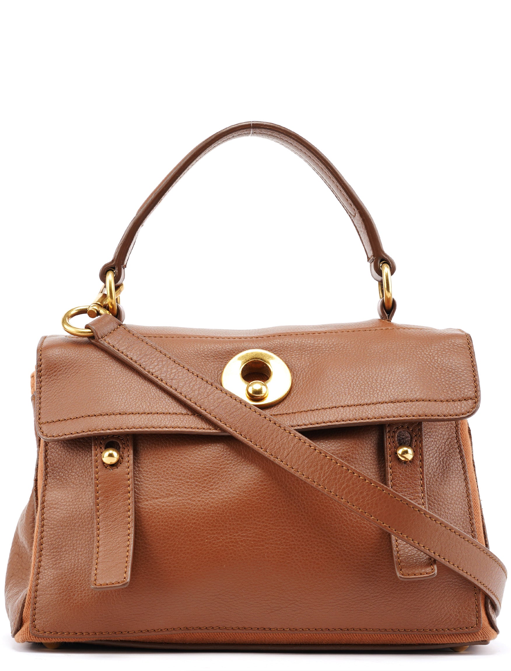 Yves Saint Laurent 238761 Light Brown Leather Muse Two 2-Way Bag