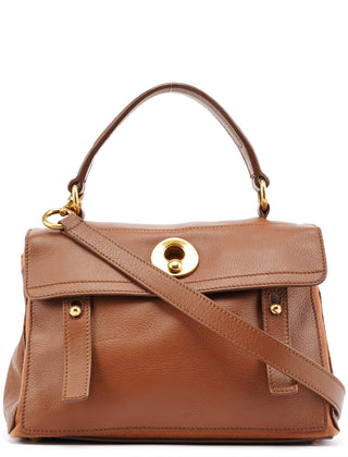 Yves Saint Laurent 238761 Light Brown Leather Muse Two 2-Way Bag
