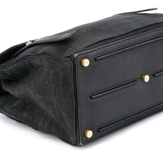 Yves Saint Laurent 266251 Black Canvas Leather Muse Two Bag