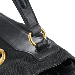 Yves Saint Laurent 266251 Black Canvas Leather Muse Two Bag