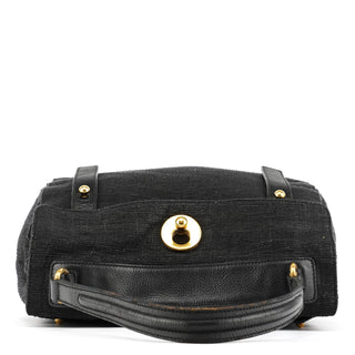 Yves Saint Laurent 266251 Black Canvas Leather Muse Two Bag
